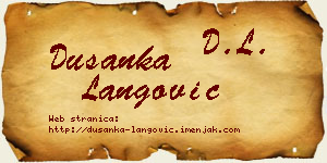 Dušanka Langović vizit kartica